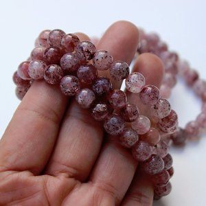 Strawberry Quartz Beaded Bracelet